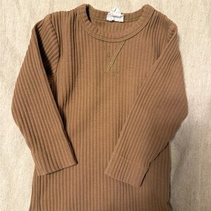 Jamie Kay Brown Ribbed Long Sleeve Tee